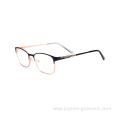 Top Quality Women Cat Eye Half Rimless Metal Optical Eyewear Frames